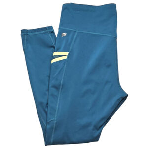 Fabletics Mesh Panel Leggings 1X XXL Plus Size Gray Mint Drawstring Athletic